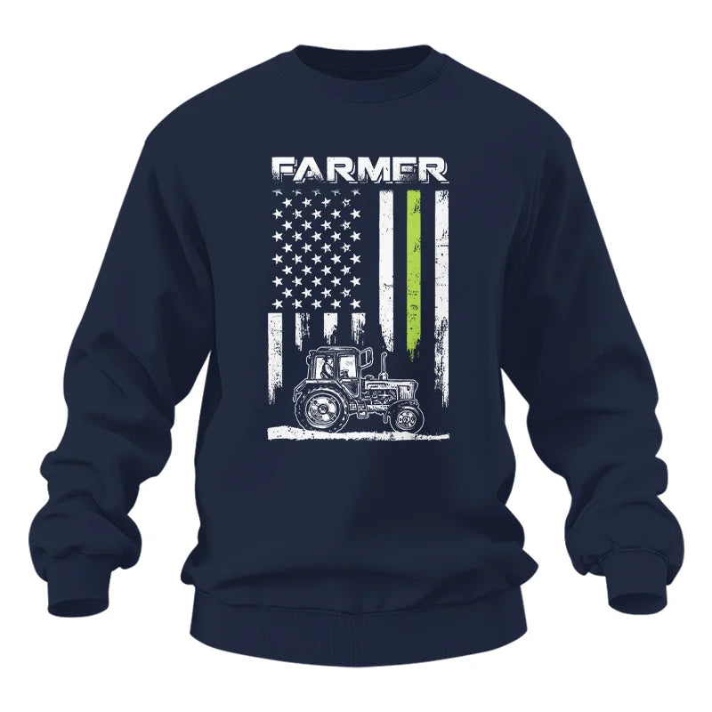 Image of Farmer Tractor Patriotic American Flag - Unisex Heavy Blend™ Crewneck Sweatshirt