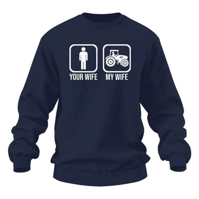 Image of My Wife Is Cooler Than Yours Funny Farm Tractor 1 - Unisex Heavy Blend™ Crewneck Sweatshirt