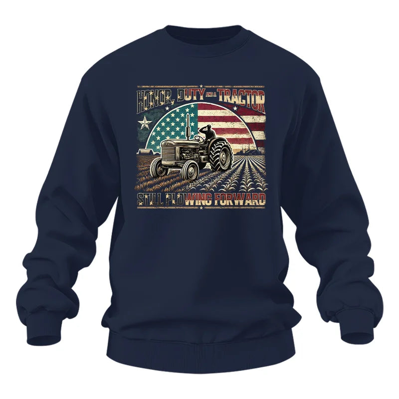 Image of Veteran Farmer Honor Duty And A Tractor 1 - Unisex Heavy Blend™ Crewneck Sweatshirt