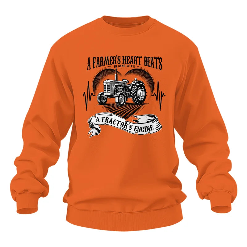 A Farmer’s Heart Beats A Tractor’s Engine - Unisex Heavy Blend™ Crewneck Sweatshirt