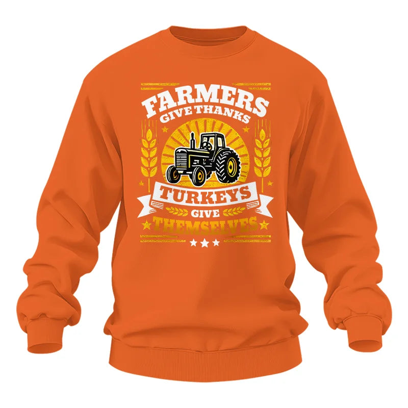 Image of Farmers Give Thanks Turkeys Give Themselves - Unisex Heavy Blend™ Crewneck Sweatshirt