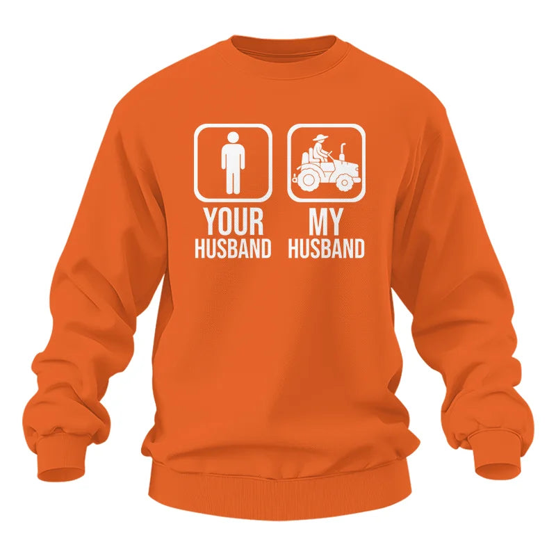 Image of My Husband Is Cooler Than Yours Funny Farm Tractor 1 - Unisex Heavy Blend™ Crewneck Sweatshirt