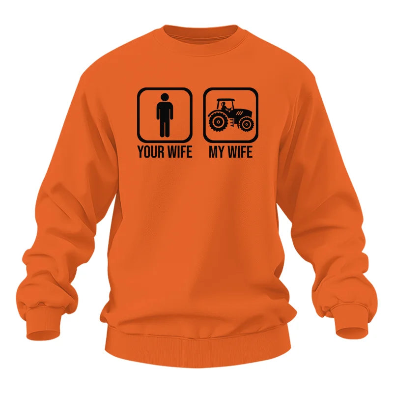 My Wife Is Cooler Than Yours Funny Farm Tractor 2 - Unisex Heavy Blend™ Crewneck Sweatshirt