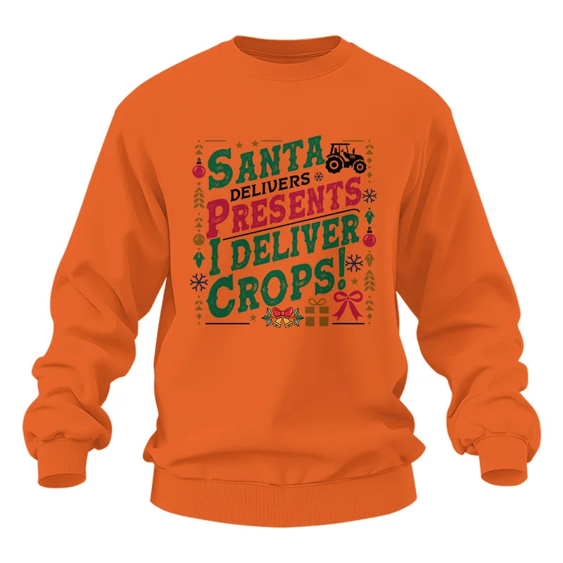 Image of Santa Deliver Present I Deliver Crops! - Unisex Heavy Blend™ Crewneck Sweatshirt