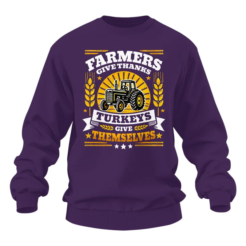 Image of Farmers Give Thanks Turkeys Give Themselves - Unisex Heavy Blend™ Crewneck Sweatshirt