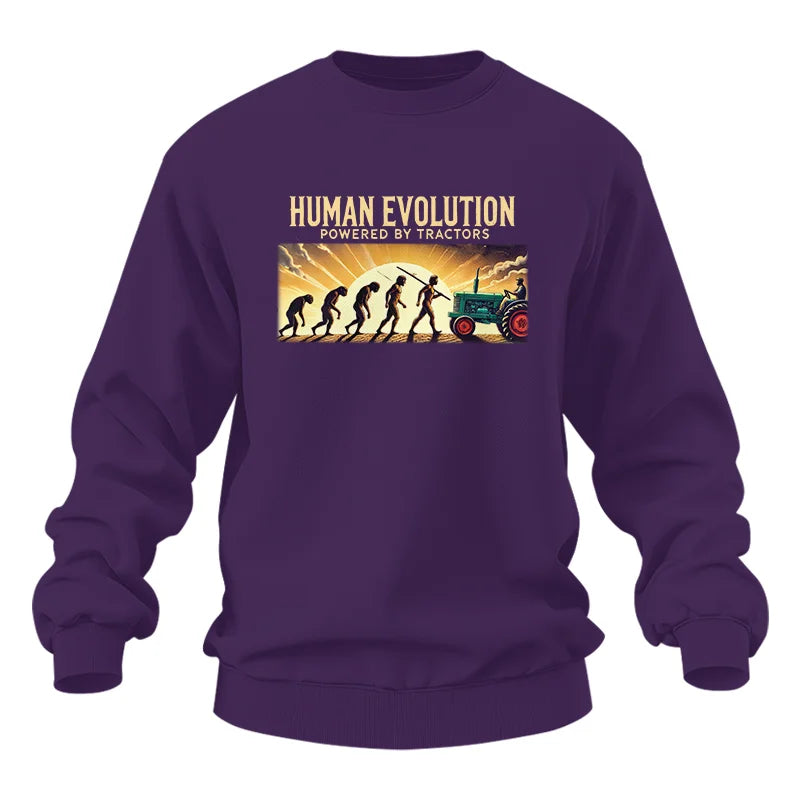 Human Evolution Powered By Tractors - Unisex Heavy Blend™ Crewneck Sweatshirt