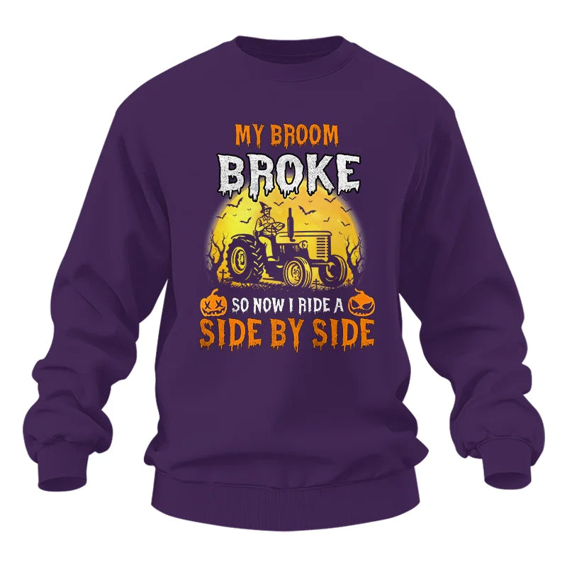 My Broom Broke_I Have A Tractor Halloween - Unisex Heavy Blend™ Crewneck Sweatshirt