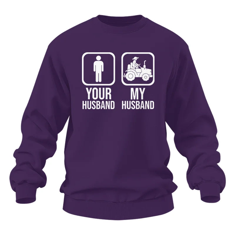 My Husband Is Cooler Than Yours Funny Farm Tractor 1 - Unisex Heavy Blend™ Crewneck Sweatshirt