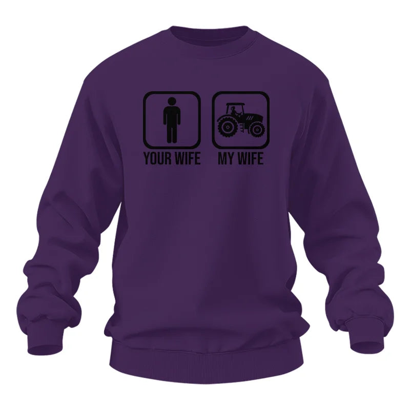 My Wife Is Cooler Than Yours Funny Farm Tractor 2 - Unisex Heavy Blend™ Crewneck Sweatshirt