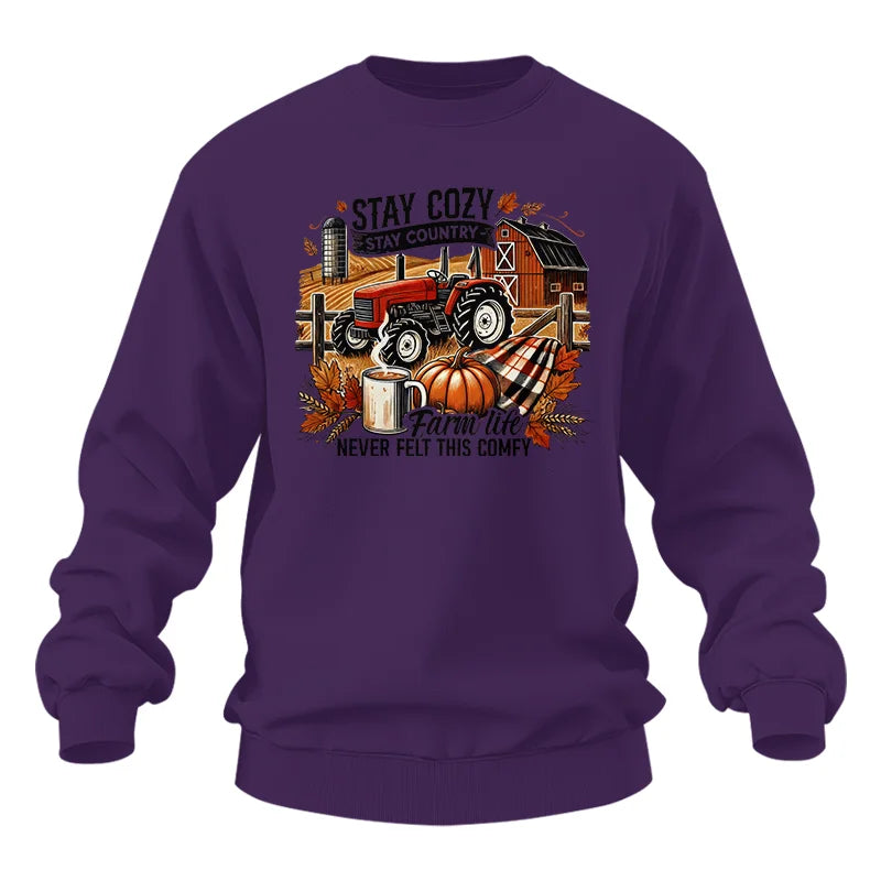 Stay Cozy_Stay Country_Farm Life Never Felt This Comfy - Unisex Heavy Blend™ Crewneck Sweatshirt