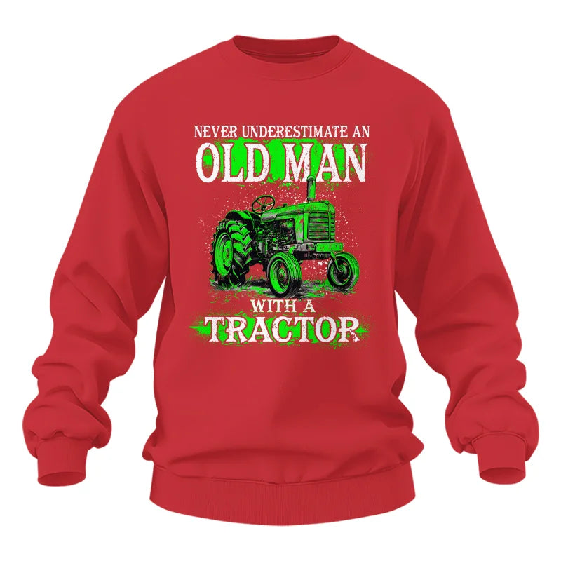 Funny Quote Never Underestimate Old Man Tractor - Unisex Heavy Blend™ Crewneck Sweatshirt