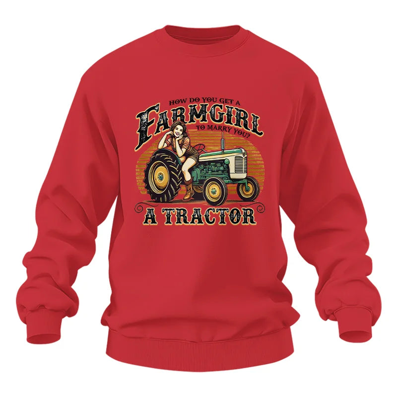 Image of Get A Farmgirl To Marry You_A Tractor - Unisex Heavy Blend™ Crewneck Sweatshirt