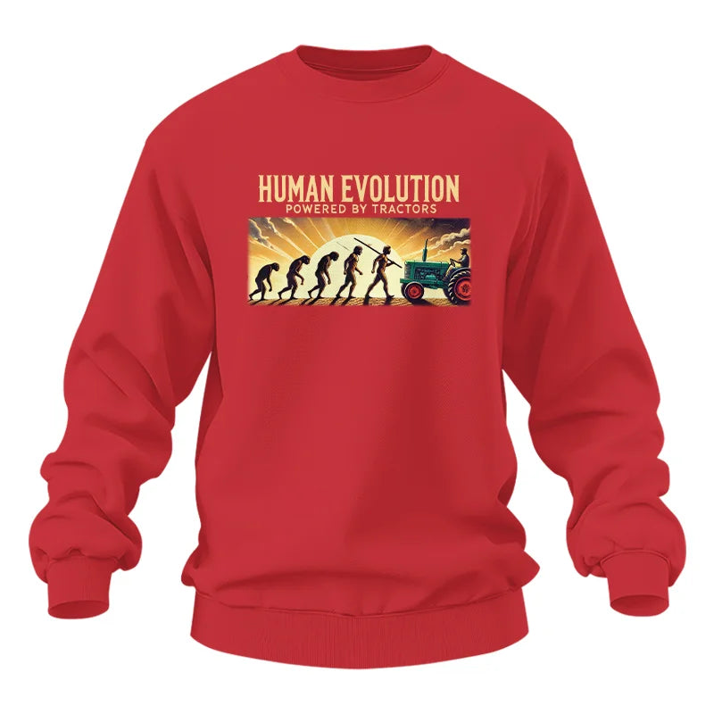 Human Evolution Powered By Tractors - Unisex Heavy Blend™ Crewneck Sweatshirt