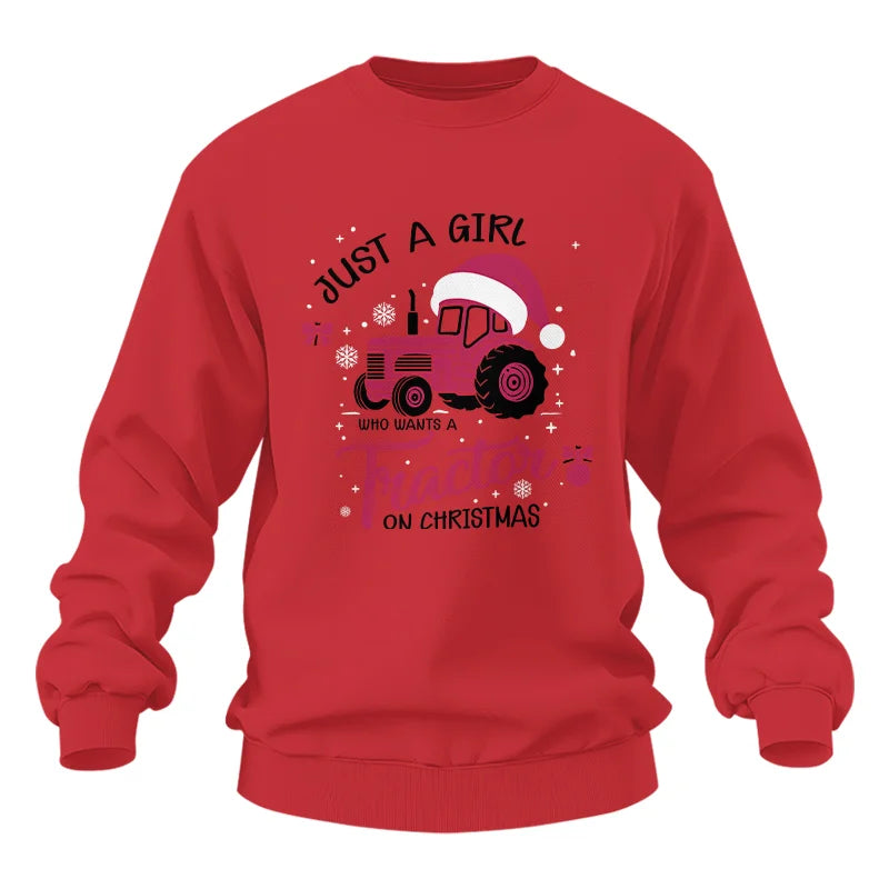 Just A Girl Who Want A Tractor On Christmas - Unisex Heavy Blend™ Crewneck Sweatshirt