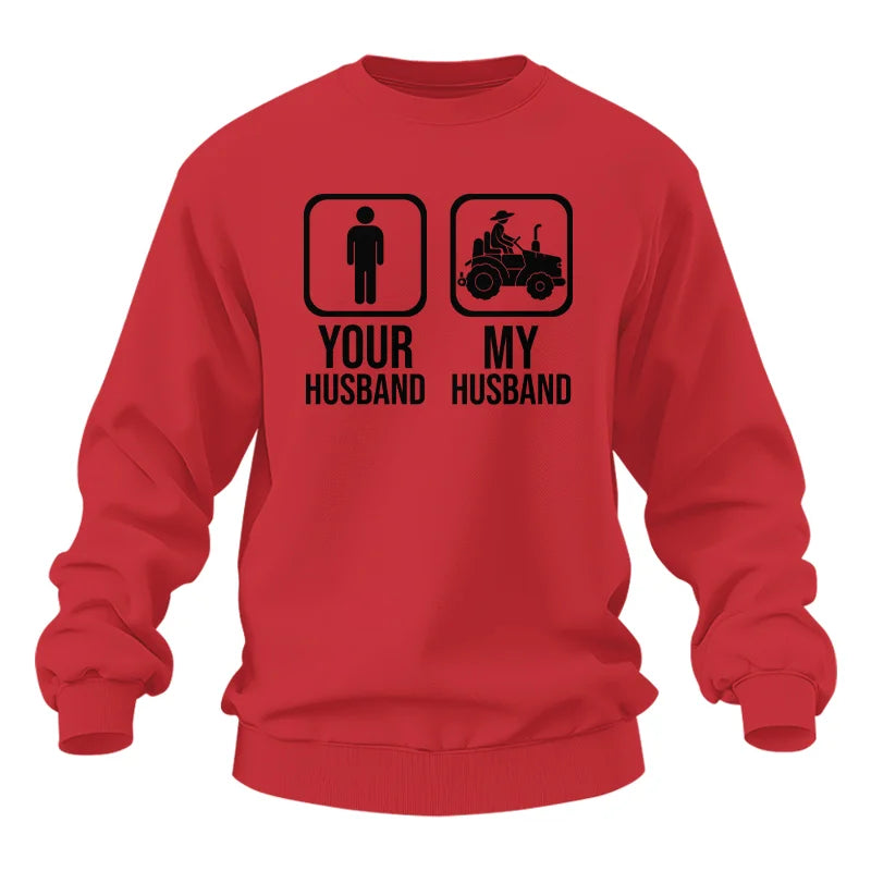 Image of My Husband Is Cooler Than Yours Funny Farm Tractor 2 - Unisex Heavy Blend™ Crewneck Sweatshirt