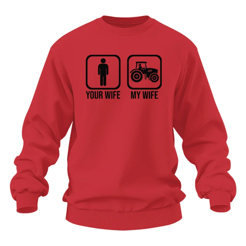 My Wife Is Cooler Than Yours Funny Farm Tractor 2 - Unisex Heavy Blend™ Crewneck Sweatshirt