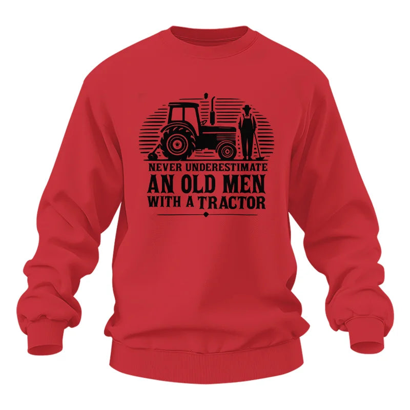 Never Underestimate An Old Men With A Tractor - Unisex Heavy Blend™ Crewneck Sweatshirt