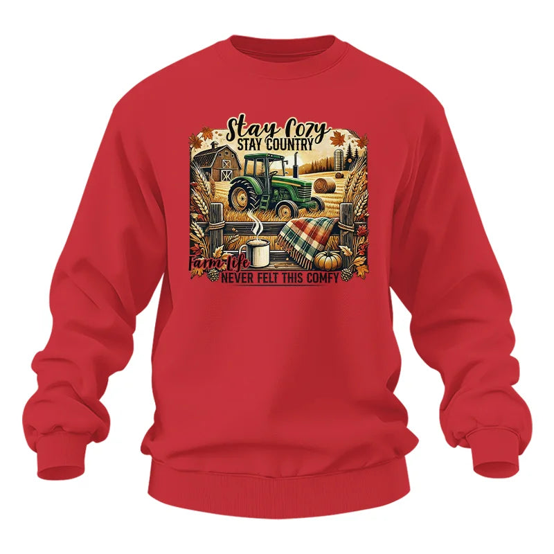 Image of Stay Cozy_Stay Country_Farm Life Never Felt This Comfy 2 - Unisex Heavy Blend™ Crewneck Sweatshirt