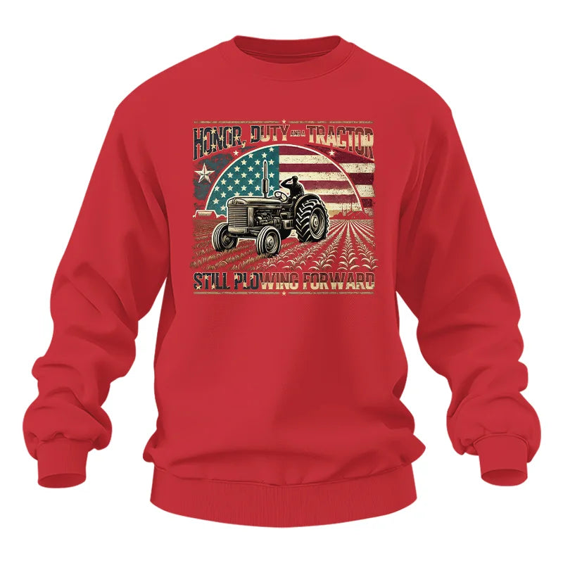 Image of Veteran Farmer Honor Duty And A Tractor 1 - Unisex Heavy Blend™ Crewneck Sweatshirt