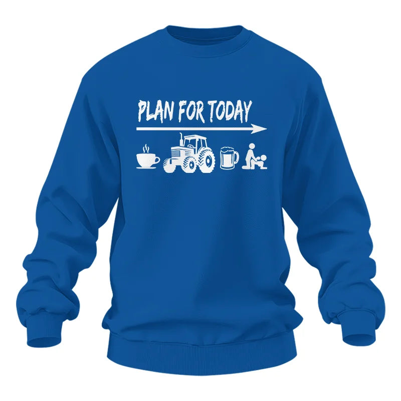 Funny Farmer Plan For Today Coffee Tractor Beer Bed - Unisex Heavy Blend™ Crewneck Sweatshirt