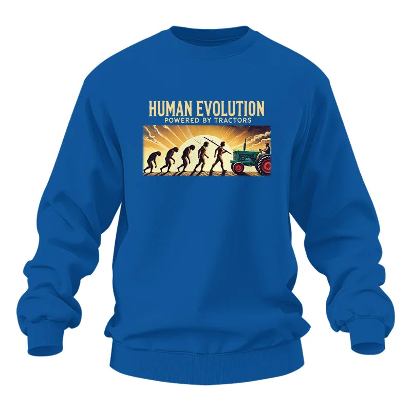 Image of Human Evolution Powered By Tractors - Unisex Heavy Blend™ Crewneck Sweatshirt