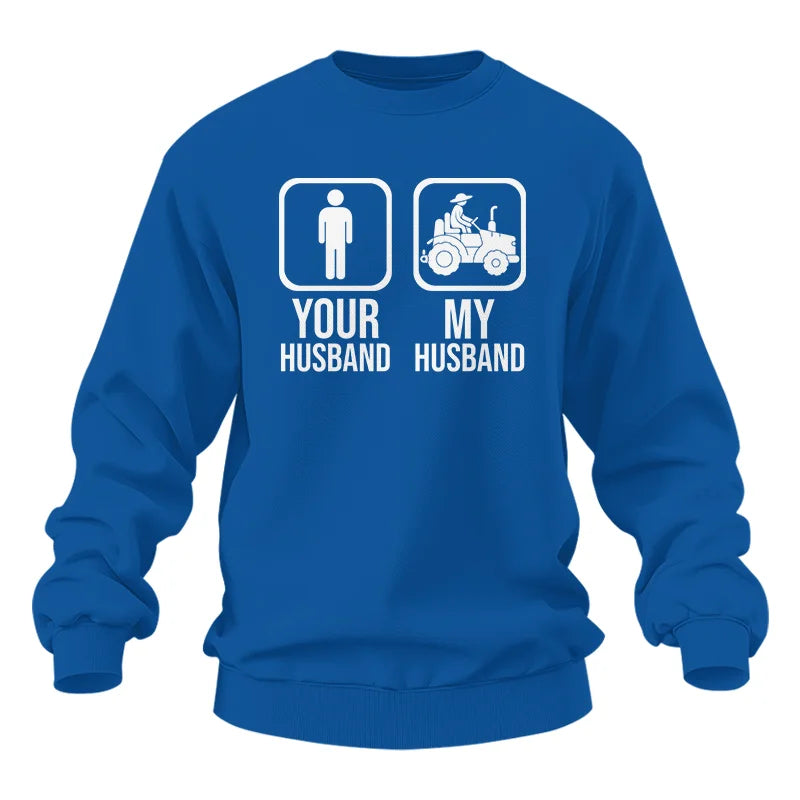 My Husband Is Cooler Than Yours Funny Farm Tractor 1 - Unisex Heavy Blend™ Crewneck Sweatshirt