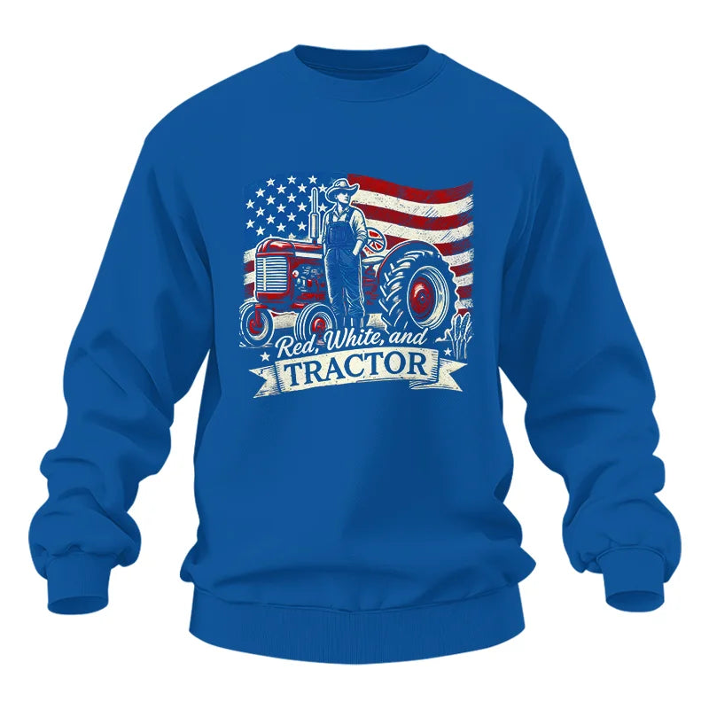 Red White And Tractor - Unisex Heavy Blend™ Crewneck Sweatshirt