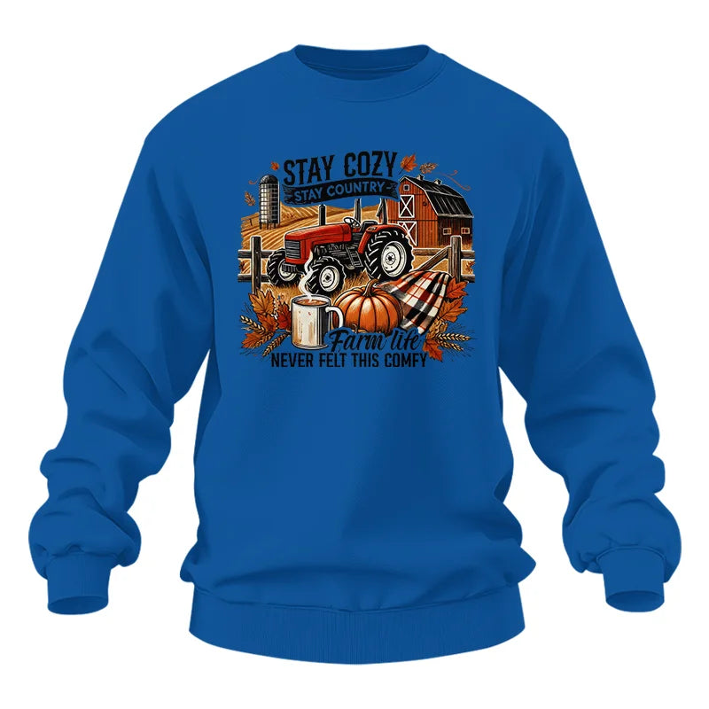 Stay Cozy_Stay Country_Farm Life Never Felt This Comfy - Unisex Heavy Blend™ Crewneck Sweatshirt