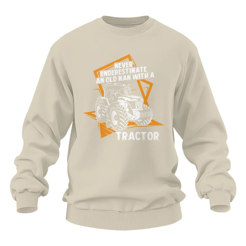 Never Underestimate An Old Man With A Tractor Farming Dad - Unisex Heavy Blend™ Crewneck Sweatshirt