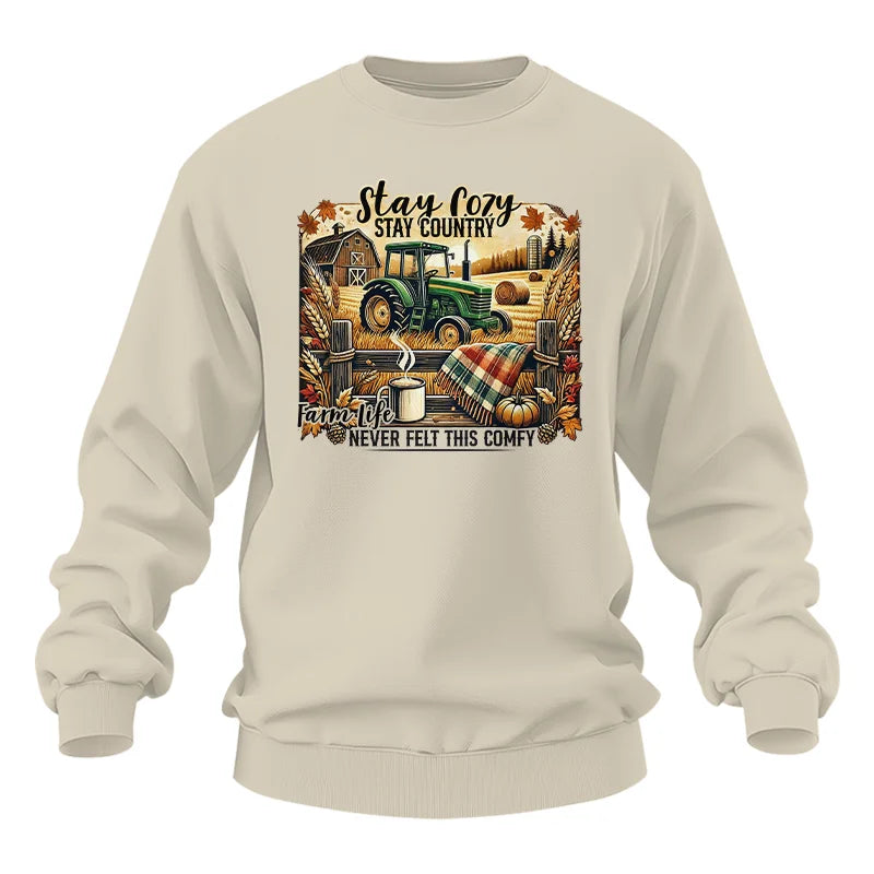 Stay Cozy_Stay Country_Farm Life Never Felt This Comfy 2 - Unisex Heavy Blend™ Crewneck Sweatshirt