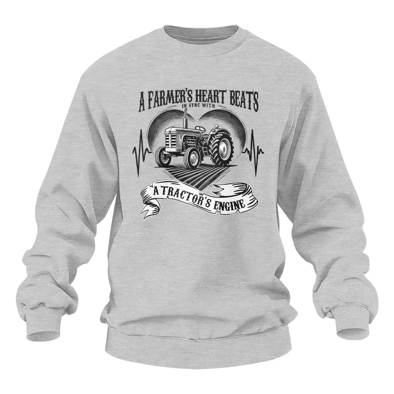 A Farmer’s Heart Beats A Tractor’s Engine - Unisex Heavy Blend™ Crewneck Sweatshirt