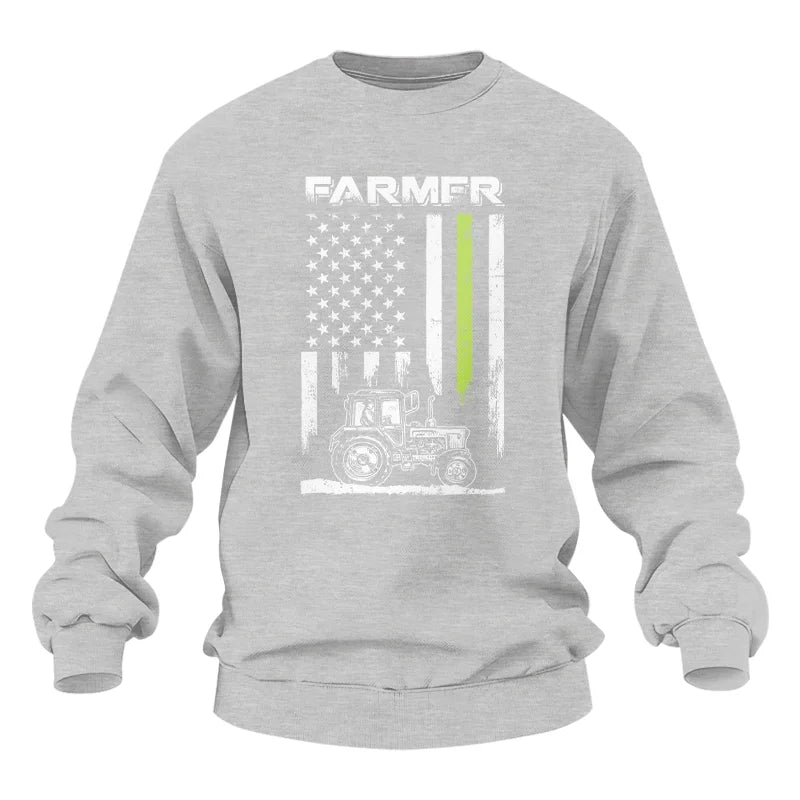 Farmer Tractor Patriotic American Flag - Unisex Heavy Blend™ Crewneck Sweatshirt