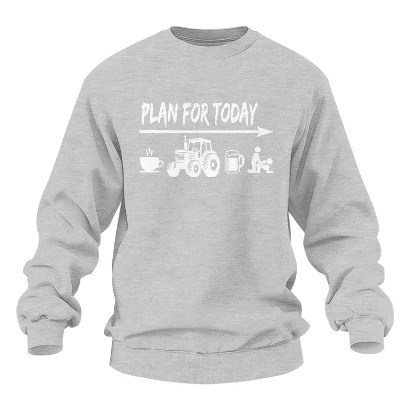 Funny Farmer Plan For Today Coffee Tractor Beer Bed - Unisex Heavy Blend™ Crewneck Sweatshirt