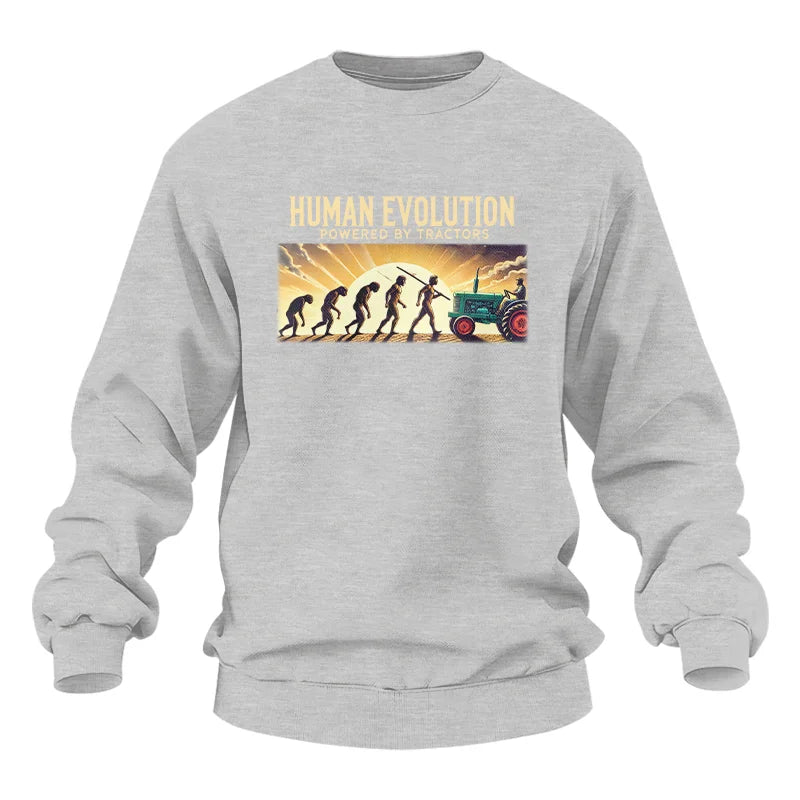 Human Evolution Powered By Tractors - Unisex Heavy Blend™ Crewneck Sweatshirt