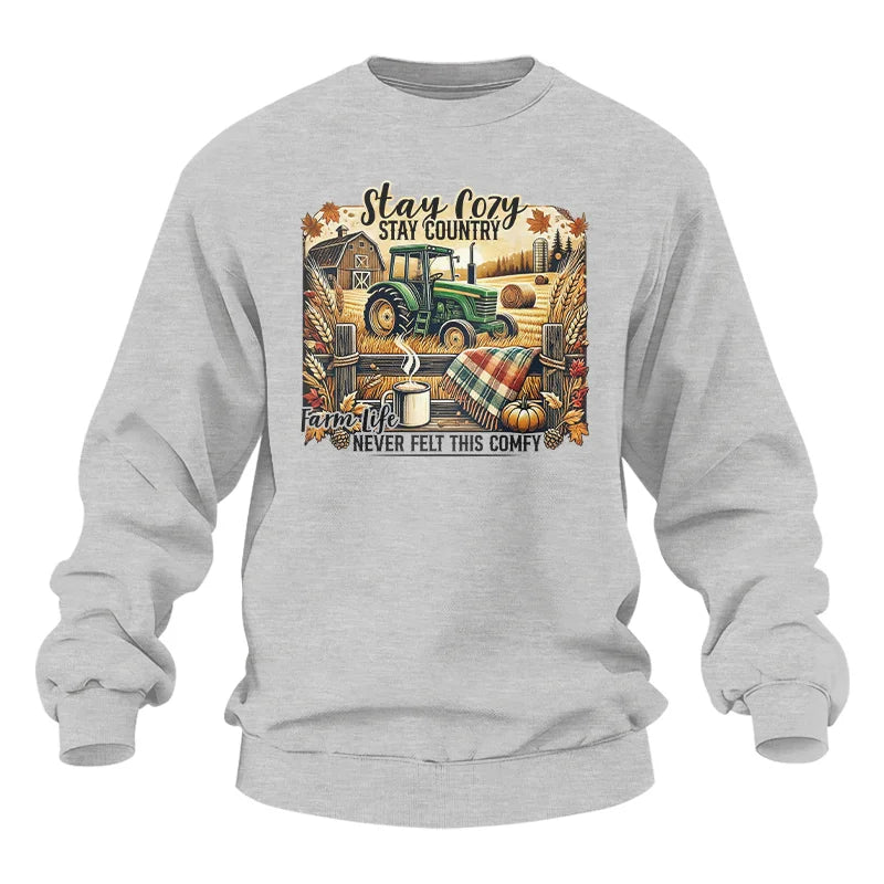 Stay Cozy_Stay Country_Farm Life Never Felt This Comfy 2 - Unisex Heavy Blend™ Crewneck Sweatshirt