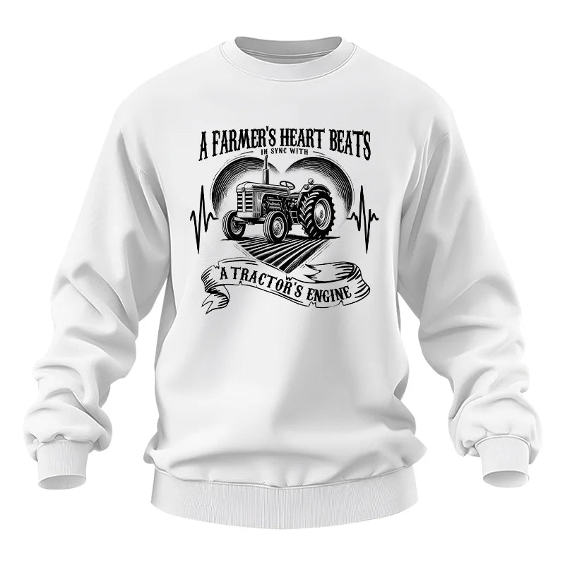 A Farmer’s Heart Beats A Tractor’s Engine - Unisex Heavy Blend™ Crewneck Sweatshirt