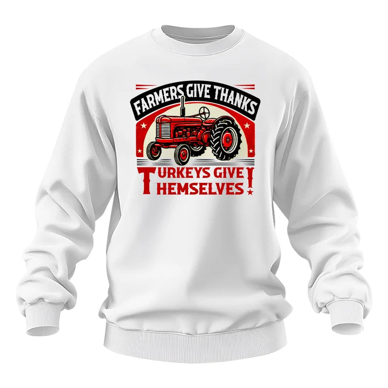 Image of Farmers Give Thanks Turkeys Give Themselves 2 - Unisex Heavy Blend™ Crewneck Sweatshirt