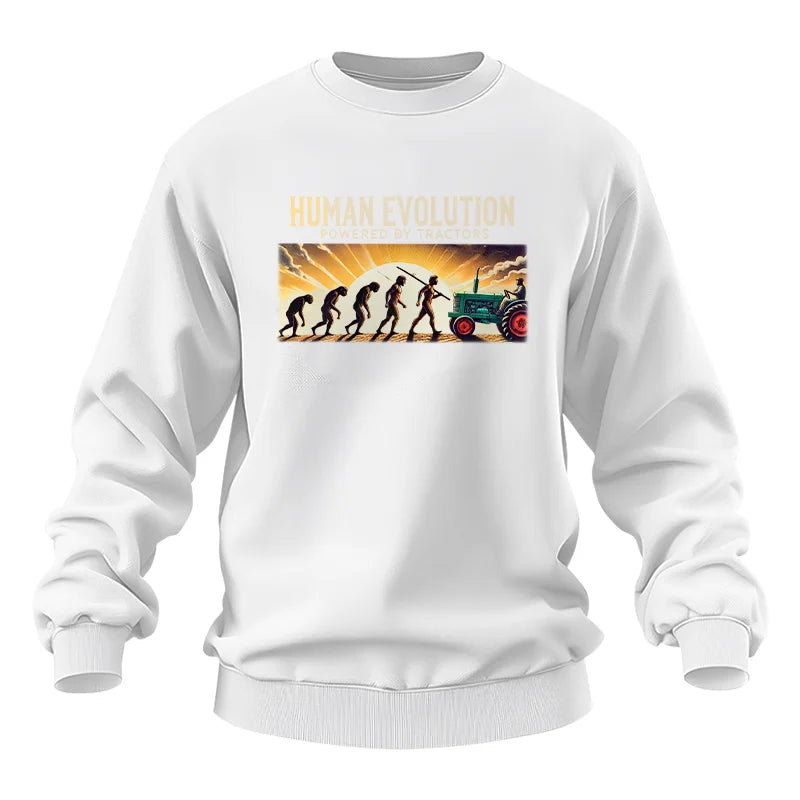 Image of Human Evolution Powered By Tractors - Unisex Heavy Blend™ Crewneck Sweatshirt