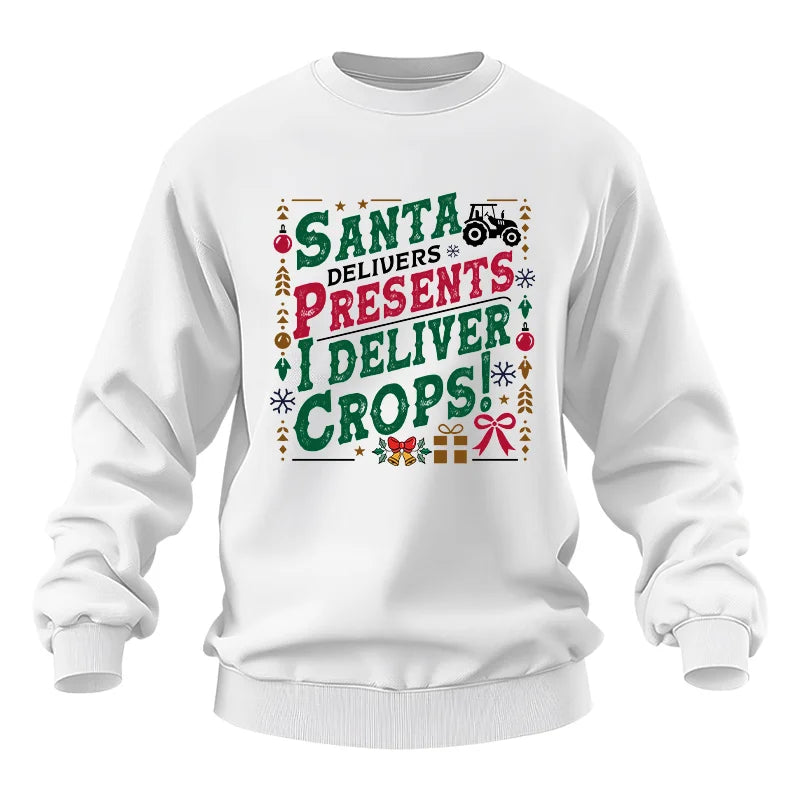 Image of Santa Deliver Present I Deliver Crops! - Unisex Heavy Blend™ Crewneck Sweatshirt