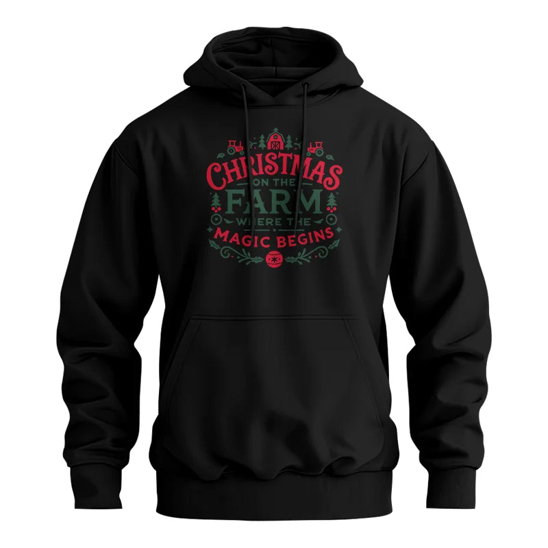 Christmas on the Farm Where the Magic Begins! 1 - Unisex Heavy Blend™ Hooded Sweatshirt