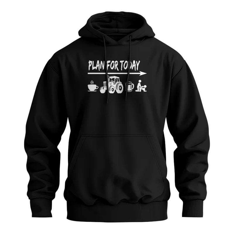 Funny Farmer Plan For Today Coffee Tractor Beer Bed - Unisex Heavy Blend™ Hooded Sweatshirt