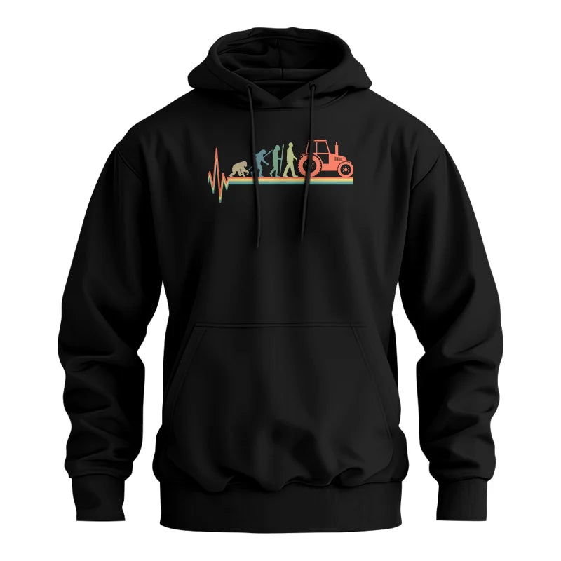 Heartbeat Evolution Farmer Tractor Agriculture Vintage - Unisex Heavy Blend™ Hooded Sweatshirt