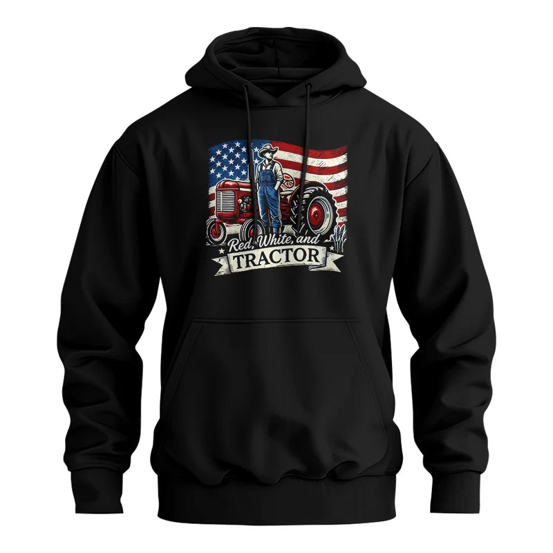 Red White And Tractor - Unisex Heavy Blend™ Hooded Sweatshirt