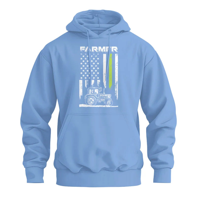 Farmer Tractor Patriotic American Flag - Unisex Heavy Blend™ Hooded Sweatshirt