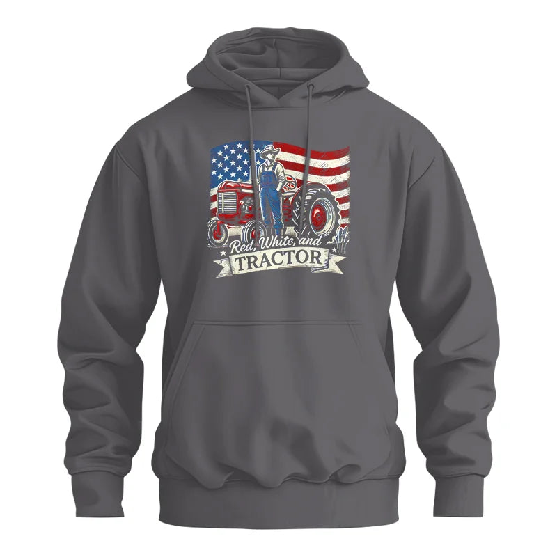 Red White And Tractor - Unisex Heavy Blend™ Hooded Sweatshirt