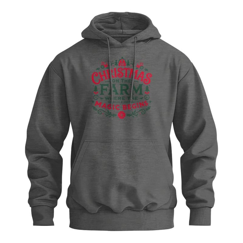 Christmas on the Farm Where the Magic Begins! 1 - Unisex Heavy Blend™ Hooded Sweatshirt