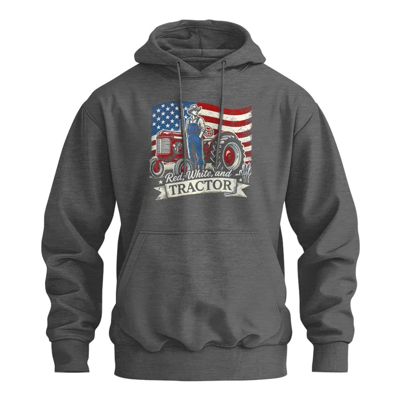 Red White And Tractor - Unisex Heavy Blend™ Hooded Sweatshirt