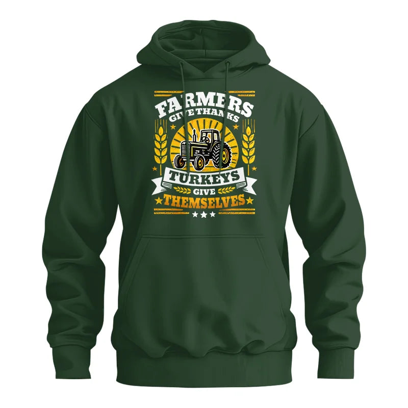 Image of Farmers Give Thanks Turkeys Give Themselves - Unisex Heavy Blend™ Hooded Sweatshirt