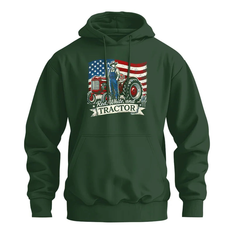 Red White And Tractor - Unisex Heavy Blend™ Hooded Sweatshirt