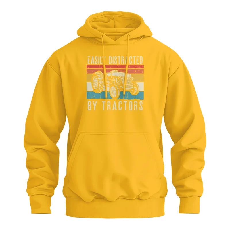 Easily Distracted By Tractors Vintage Design - Unisex Heavy Blend™ Hooded Sweatshirt